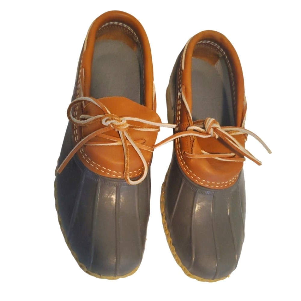Like New Women's Unisex L.L. Bean Waterproof Duck Shoes Rubber Moc - 8 M